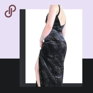vintage sparkly black velvet dress ✨️🖤🕸🥂🌒